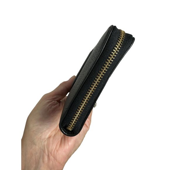 Coach DEMPSEY Large PHONE WALLET Pebbled Leather Black NEW - Picture 5 of 11